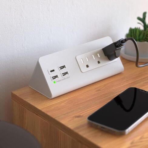 Nightstand Edge Mount Power Strip with USB-C Ports Tabletop Surge Protector Desk Clamp Power Sockets with 3 AC Outlets &4 Fast Charging USB Ports for Home Office Hotel and Dormitory in Saudi Arabia