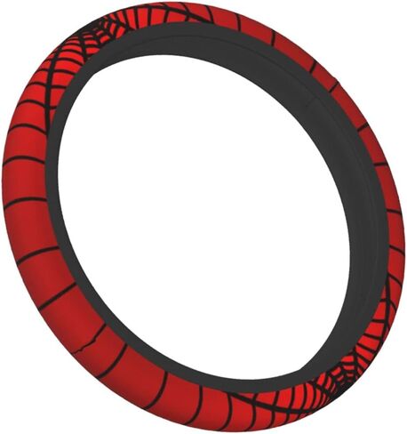 Red Spider Web Steering Wheel Cover Universal 15 Inch Cute Car Accessories Protector for Women Men in Saudi Arabia