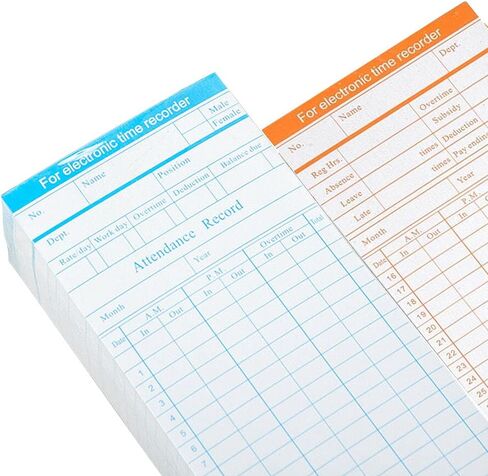 100 قطعة من بطاقات الوقت، بطاقات الوقت الشهرية، بطاقات ساعة الوقت لمسجل رواتب الموظفين لساعة الوقت (وليس البطاقات الحرارية) in Kuwait