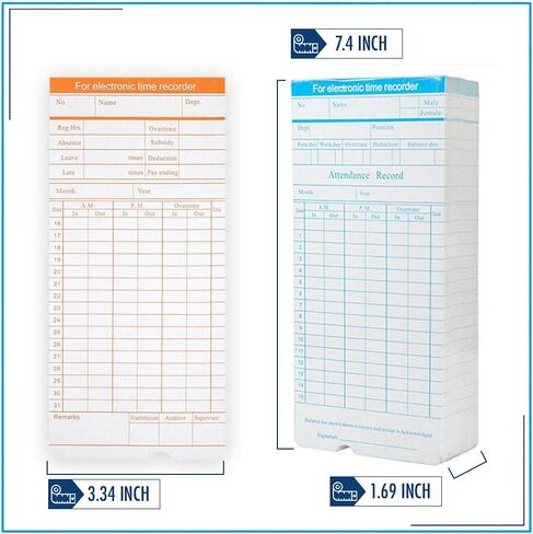 100 قطعة من بطاقات الوقت، بطاقات الوقت الشهرية، بطاقات ساعة الوقت لمسجل رواتب الموظفين لساعة الوقت (وليس البطاقات الحرارية) in Kuwait
