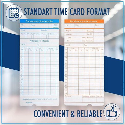 100 قطعة من بطاقات الوقت، بطاقات الوقت الشهرية، بطاقات ساعة الوقت لمسجل رواتب الموظفين لساعة الوقت (وليس البطاقات الحرارية) in Kuwait