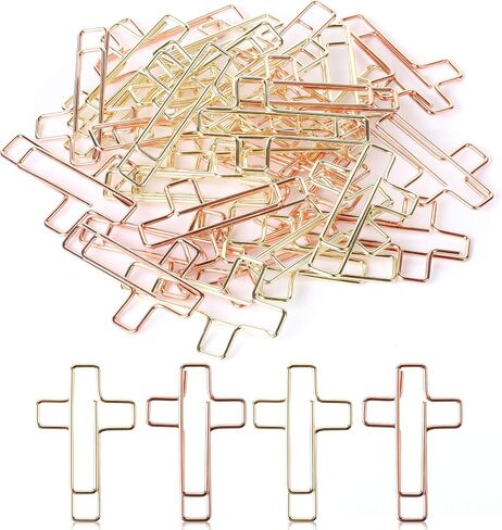 Mr. Pen- Cross Paper Clips, 35 Pack (Gold and Rose Gold Color), Bible Paper Clips, Journaling Paper Clips, Bible Study Supplies, Christian Journaling Supplies, Bible Journaling Items, Bible Clips in Saudi Arabia