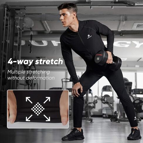 HOTSUIT Compression Stretchy Sauna Suit for Men, Body Shaping Sauna Leggings for Fitness Workout in Saudi Arabia