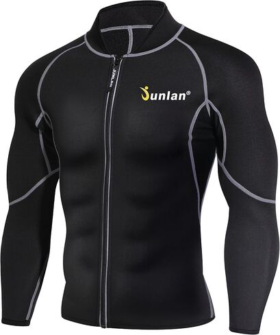 Men Sweat Neoprene Weight Loss Sauna Suit Workout Shirt Body Shaper Fitness Jacket Gym Top Clothes Shapewear Long Sleeve in Saudi Arabia