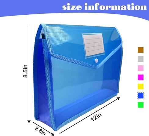 7 قطع من مجلد الملفات البلاستيكية، مظروف بولي شفاف، محفظة ملفات قابلة للتوسيع، منظم المستندات، مع إغلاق سريع وجيب، حقيبة ملفات مقاومة للماء لمكتب المدرسة in Kuwait