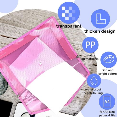 7 قطع من مجلد الملفات البلاستيكية، مظروف بولي شفاف، محفظة ملفات قابلة للتوسيع، منظم المستندات، مع إغلاق سريع وجيب، حقيبة ملفات مقاومة للماء لمكتب المدرسة in Kuwait
