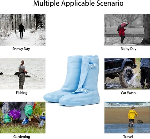 Waterproof Shoe Covers for Rain and Snow Boot Covers Waterproof Reusable & Foldable, Non-Slip in Saudi Arabia
