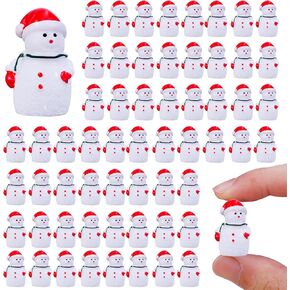 75 Pcs Mini Snowman Figurines Christmas Miniature Tiny Resin Snowman Figures Decorations Micro Landscape Crafts Garden Dollhouse Accessories Ornaments for DIY Xmas Home Party Decor in Kuwait