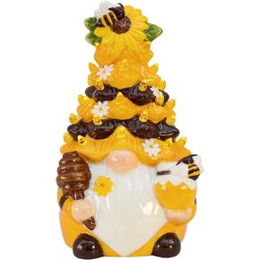 Bumble Bee Spring Gnomes Decorations for Home Lighted Up Bee Gnomes Ceramic Tree Summer Decor Gifts Sunflower Decor Garden Decor Home Decor Farmhouse Tiered Tray Decor