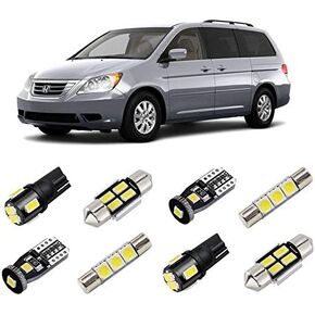 White LED Interior Lights Kit for Honda Odyssey 2005 2006 2007 2008 2009 2010 Super Bright 6000K LED Interior Light Bulbs Package + License Plate Lights and Install Tool