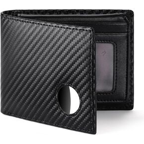 SENDEFN Leather Wallet for Men AirTag Holder Bifold RFID Blocking Wallets Credit Card Holder