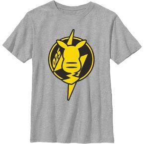 Pokemon Kids Pikachu 025 Badge Full Boys Short Sleeve Tee Shirt