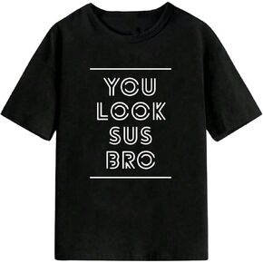 SweatyRocks Boy's T Shirts Letter Graphic Tees Crew Neck Short Sleeve Summer Tops