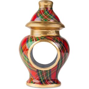 Jaye's Studio 3" Napkin Rings, Gold Trim & Finish, Enameled, Handcrafted Metal, Luxury Napkin Holder, 4-Pack of Napkin Rings (Boxwood Trellis Design)