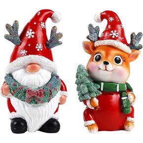 Christmas Tree Gnome Ornaments 2 PCS Indoor Hanging Decoration Cute Collectible Figurine for Home Outdoors