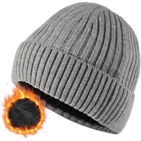 Winter Beanie Hat for Men Women: Warm Knit Skull Hat with Thermal Thick Fleece Snow Cap Winter Gifts for Family and Friends