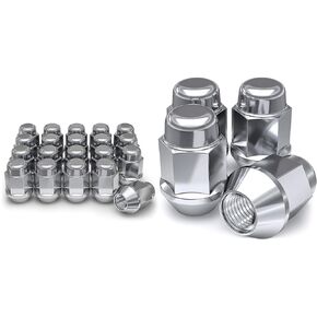White Knight 791707SBKAM Black Chrome M12x1.50 Bulge Acorn Lug Nut Kit with Wheel Locks, 20 Pack