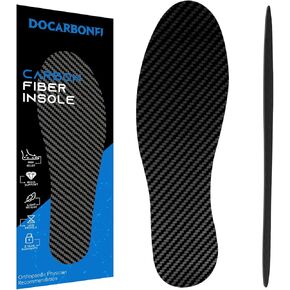 Carbon Fiber Insole 1 Piece, Rigid Carbon Fiber Shoe Insert for Arthritis,Turf Toe, Hallux Limitus, Rigidus, Foot Fractures, Mortons Neuroma Graphite Insole, Alternative to Post Op Shoe