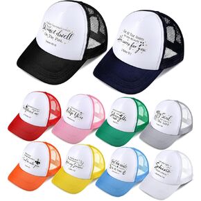 10 Pcs Christian Trucker Hats Jesus Hats for Men Women Bible Hats Christian Religious Mesh Back Baseball Cap Bulk Christian Gifts Jesus Baseball Cap Religious Church Gifts Baseball Caps