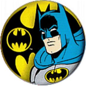 Batman Comic Book Face with Logo Novelty Button/Pin
