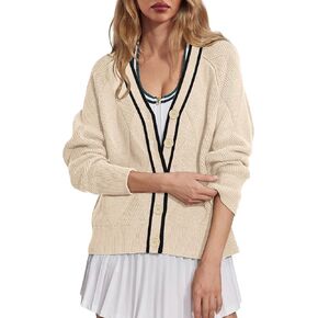 SuperPrity Cardigan Sweaters for Women Fashion 2024 Button Open Front Knit Oversized Cardigans Coat Fall Outfits Outwear