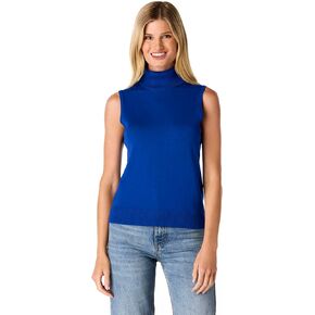 Cable & Gauge Women's Sleeveless Turtleneck Sweater - Soft Knit Fabric, Classic Turtleneck Design, Versatile Layering Top