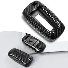 Jogon Real Carbon Fiber Remote Smart Key Fob Shell Cover Protector for Ford F-150 Raptor Bronco 2018 2019 2020 2021 2022 2023 2024 (Black with Vent)
