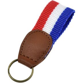BDM France Flag Keychain, Soccer Key Holder, Fabric Ring for Home or car, Man and Woman
