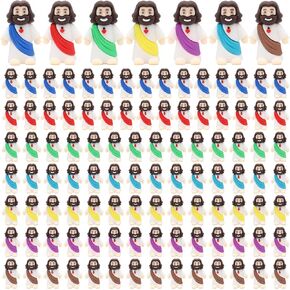 100 Pcs Little Jesus Figures Mini Jesus Figurines in Bulk Original Design Tiny Jesus Figures Small Jesus for Hide and Seek, Religious Party Favors, Sunday School, Baptism Gift, Easter Egg Stuffers
