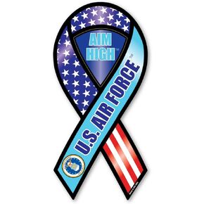 Aim High US Air Force 2-in-1 Ribbon Magnet by Magnet America Is 8" x 3.875" Made for Vehicles and Refrigerators