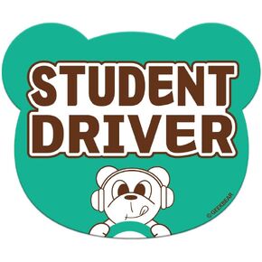 GEEKBEAR [التوقيع] مغناطيس سيارة سائق الطالب - خط Geekbear - شكل دب 5.6 × 4.7 بوصة (1، أصفر) in Kuwait