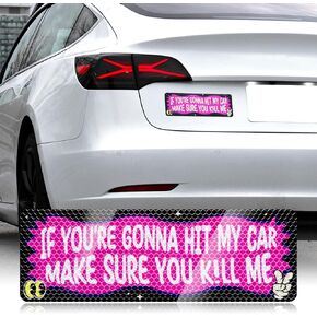Car Bumper Magnet 9.7 * 3.1 inch Reflective Magnetic Reusable New Drivers Sticker Warning Safety Sign Funny Prank Car Decals for Vehicle Truck (Weeping)