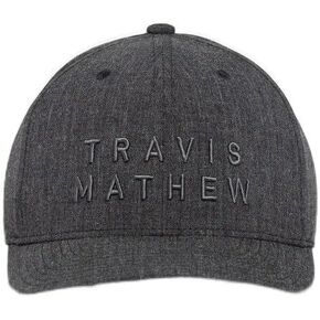 TravisMathew Rockdale Snapback Hat Heather Black