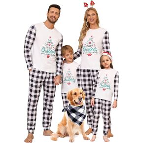 iClosam Matching Family Pajamas Set Striped Christmas Pajamas Sleepwear Dad Mom PJs