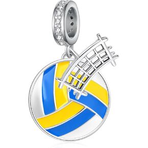 Volleyball Charm 925 Sterling Silver Volleyball Charm for Women Volleyball Gifts Sport Jewelry Gifts for Women