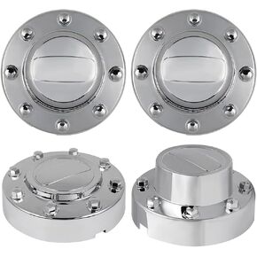 ECCPP 4PC Set 2 Front and 2 Rear Chrome 7 Wheel Hub Center Cap for 2011-2018 Dodge RAM 3500 Dually 1-ton Truck Alcoa OEM Replacement Durable - Modern & Stylish Auto Tire Replacement Exterior Caps