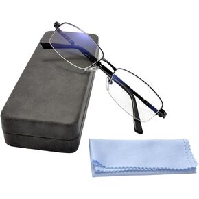 Computer Blue Light Blocking Glasses For Men And Women Computer Gaming Glasses Metal Half Frame Clear Lens
