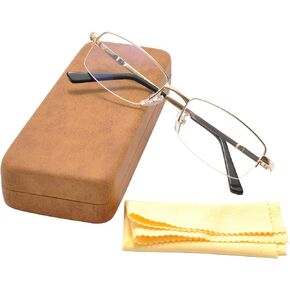 Computer Blue Light Blocking Glasses For Men And Women Computer Gaming Glasses Metal Half Frame Clear Lens in Saudi Arabia
