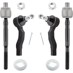 BOXI 4pcs Front Inner & Outer Tie Rod Ends for Infiniti G35 2003 2004 2005 2006 2007 / for Nissan 350Z 2003 2004 2005 2006 2007 2008 2009 | ES80579 ES80578 EV80279