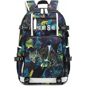 ISaikoy Anime Kaiju No. 8 Backpack Hibino Kafka Daypack Bookbag Laptop School Bag with USB Charging Port 6