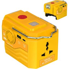 KUNLUN 200W Power Inverter for Makita 18V Battery, DC 18V to AC 110-120V Battery Inverter, Portable Power Supply Inverter with AC Outlet & USB and Type-C Ports & LED Light (Battery not include)