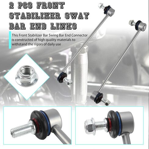 K750188 K750189 2 قطعة وصلات نهاية شريط Sway المثبت الأمامي متوافقة مع 2007-2017 شيفروليه كابتيفا Sport Equinox GMC Terrain Pontiac Torrent Saturn VUE XL-7 Sway Bar End Links in Kuwait