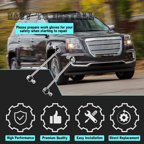 K750188 K750189 2 قطعة وصلات نهاية شريط Sway المثبت الأمامي متوافقة مع 2007-2017 شيفروليه كابتيفا Sport Equinox GMC Terrain Pontiac Torrent Saturn VUE XL-7 Sway Bar End Links in Kuwait