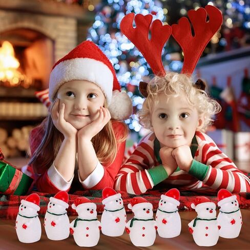 75 Pcs Mini Snowman Figurines Christmas Miniature Tiny Resin Snowman Figures Decorations Micro Landscape Crafts Garden Dollhouse Accessories Ornaments for DIY Xmas Home Party Decor in Kuwait