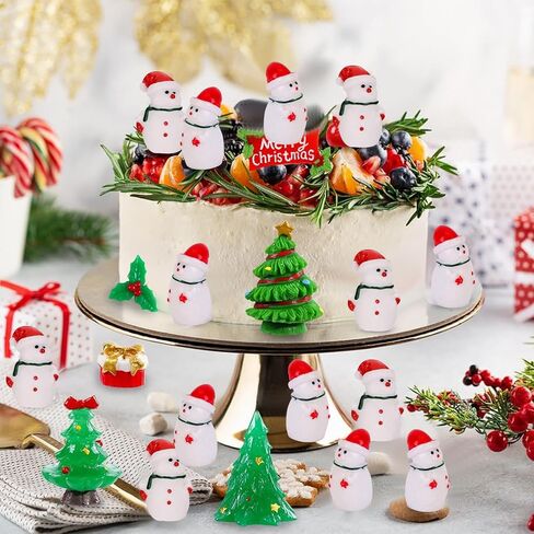 75 Pcs Mini Snowman Figurines Christmas Miniature Tiny Resin Snowman Figures Decorations Micro Landscape Crafts Garden Dollhouse Accessories Ornaments for DIY Xmas Home Party Decor in Kuwait