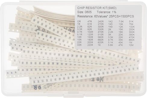 60 Values x 25 Pieces, Total 1500 Pieces,1206 1% SMD Surface Mount Thick Film Chip Resistor Kit in Saudi Arabia