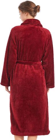 Inner Wish Womens Plush Fleece Robe, Cozy Warm Bathrobe Fuzzy Female Spa Robe With Pockets in Kuwait