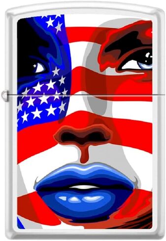 Zippo Lighter- Abstract American USA Flag Navy Matte Windproof Lighter #Z5197 in Saudi Arabia
