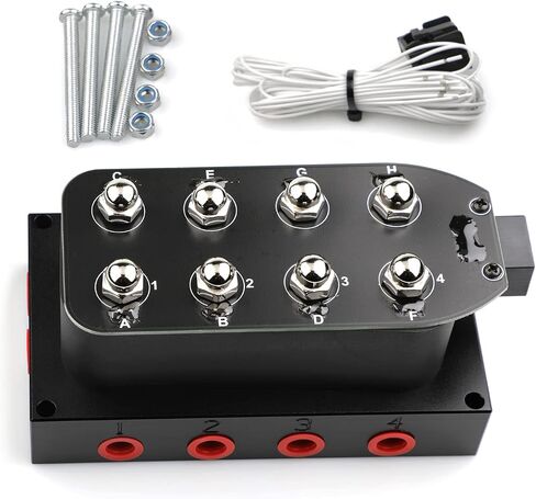 12v 8-valve Solenoid Valve Air Ride Suspension Manifold Valve With Remote Controller 0-300 PSI with five display air pressure gauge in Saudi Arabia