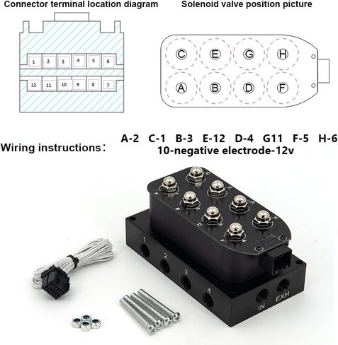 12v 8-valve Solenoid Valve Air Ride Suspension Manifold Valve With Remote Controller 0-300 PSI with five display air pressure gauge in Saudi Arabia